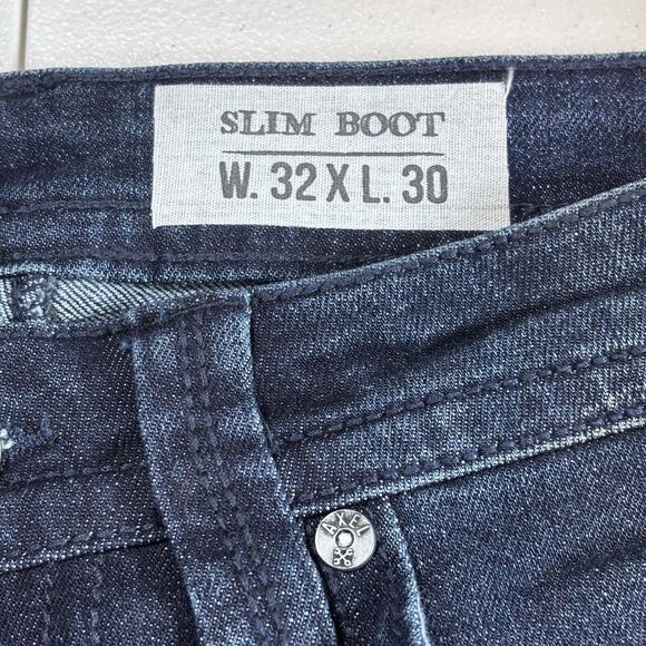 T.K. Axel Men's Slim Boot Cut Stretch 7 Pocket Denim Jean Dark 32x30 NWT - Picture 7 of 16